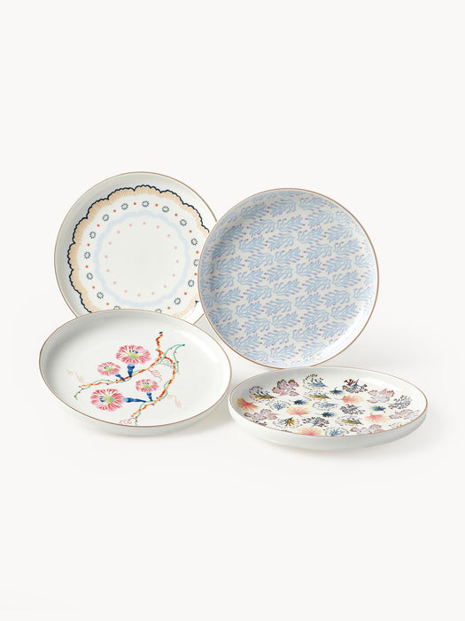 Breakfast Plates Flamboyant Set of 4