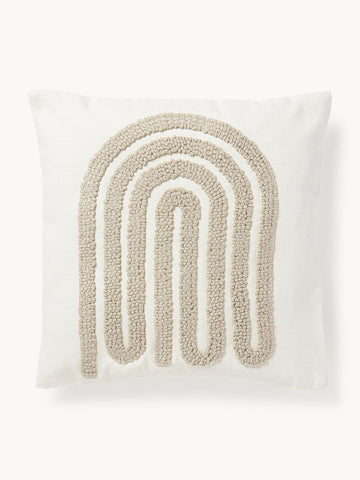 Vahid Embroidered Cotton Cushion Cover with a High-Low Texture