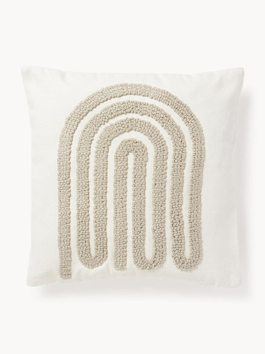 Vahid Embroidered Cotton Cushion Cover with a High-Low Texture