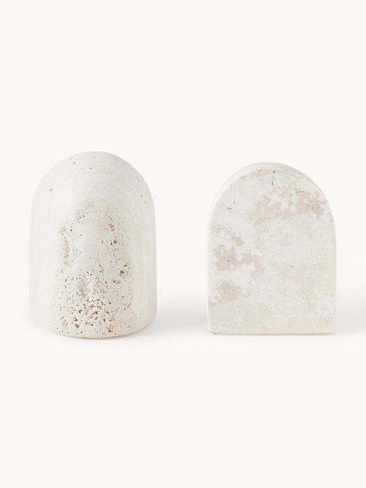 Sava Travertine Bookends, Set of 2