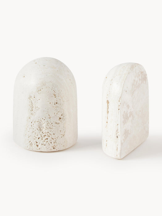 Sava Travertine Bookends, Set of 2