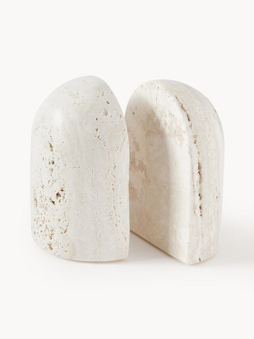 Sava Travertine Bookends, Set of 2
