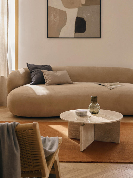 Round Travertine Coffee Table Marisa