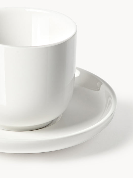 Porcelain Espresso Cups Nessa with Saucers Set of 4