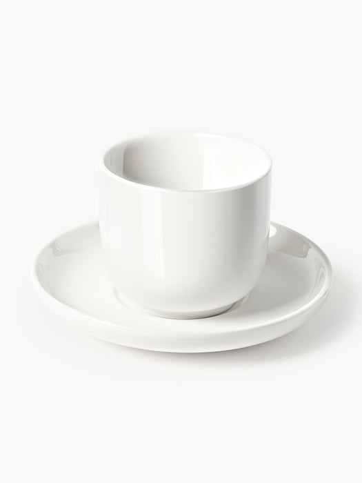 Porcelain Espresso Cups Nessa with Saucers Set of 4