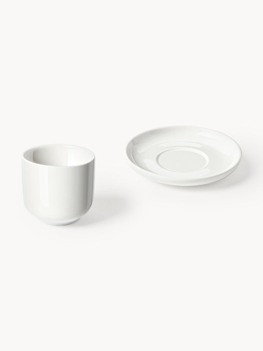 Porcelain Espresso Cups Nessa with Saucers Set of 4