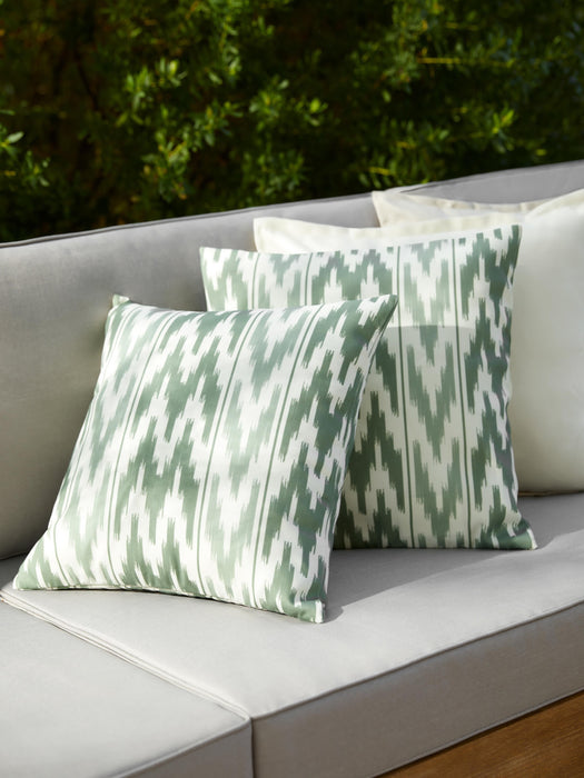 Outdoor Cushion Cover Maillot with Ikat Pattern