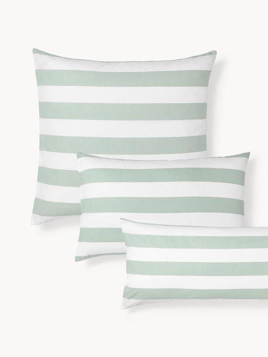 Striped Reversible Cotton Pillowcase Lorena