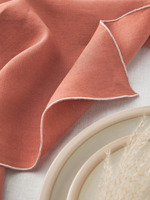 Linen Napkins Kennedy with Decorative Edging Set of 4
