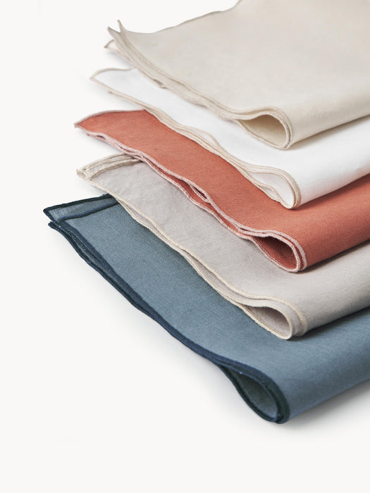Linen Napkins Kennedy with Decorative Edging Set of 4