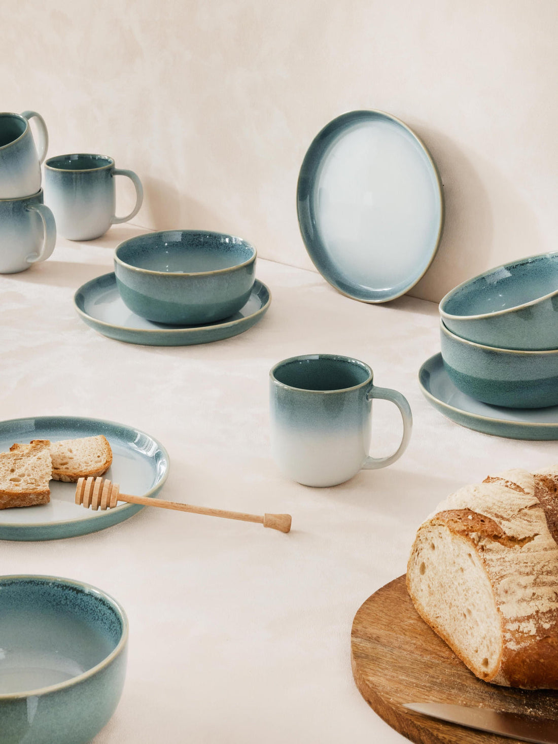 Havana Mugs with Reactive Glaze, Set of 4
