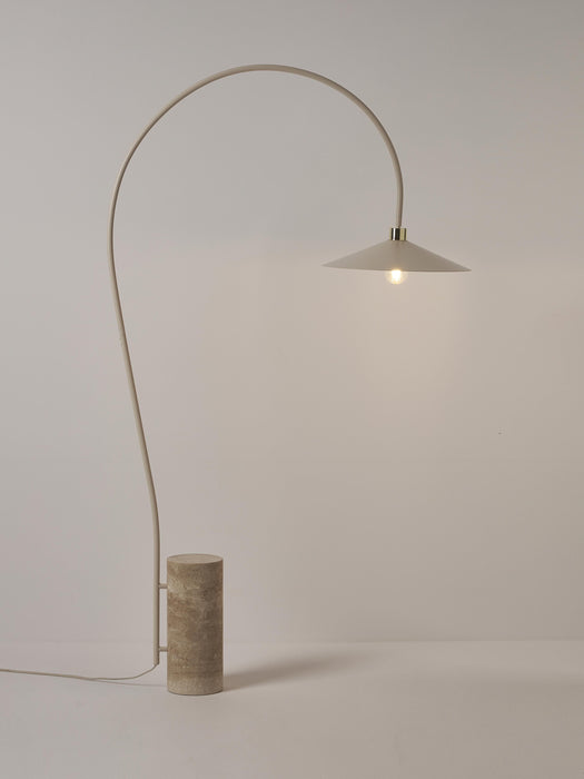 Arc Lamp Cora with Travertine Base