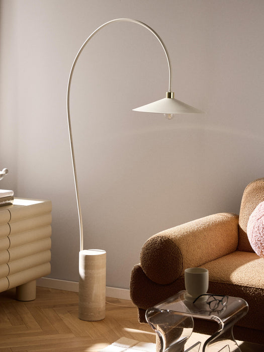 Arc Lamp Cora with Travertine Base