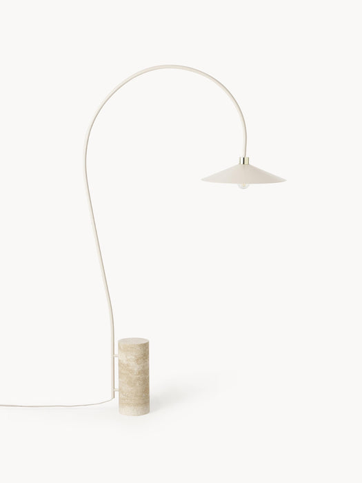 Arc Lamp Cora with Travertine Base