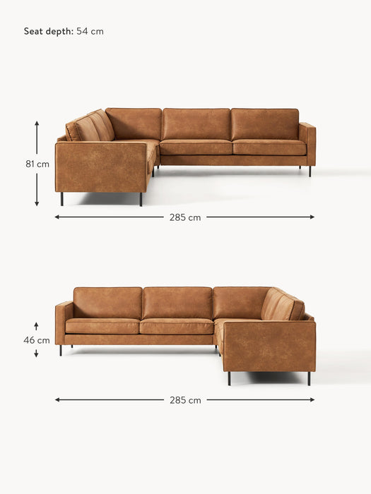 XL Leather Corner Sofa Hunter