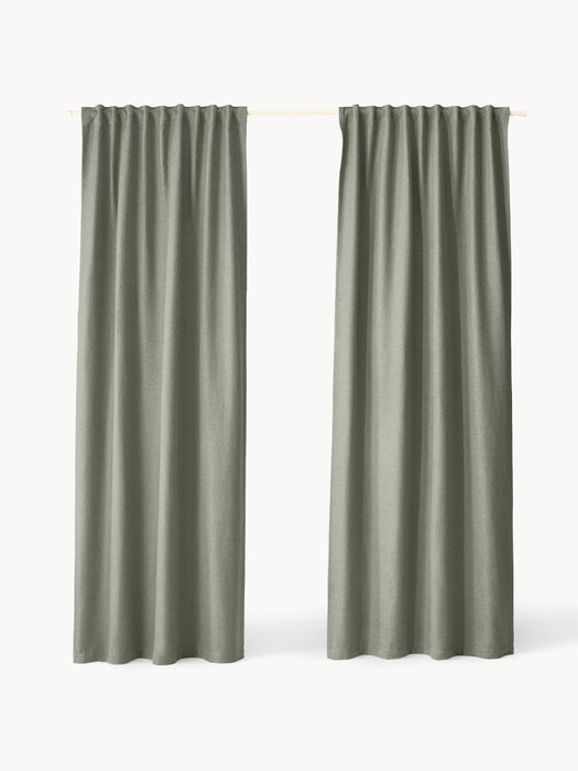 Jensen Opaque Multi-Band Curtains, Set of 2, W 130 cm