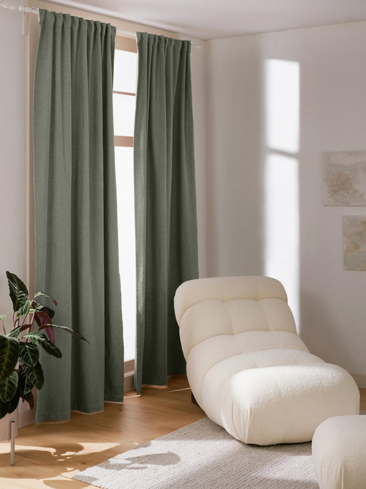 Jensen Opaque Multi-Band Curtains, Set of 2, W 130 cm