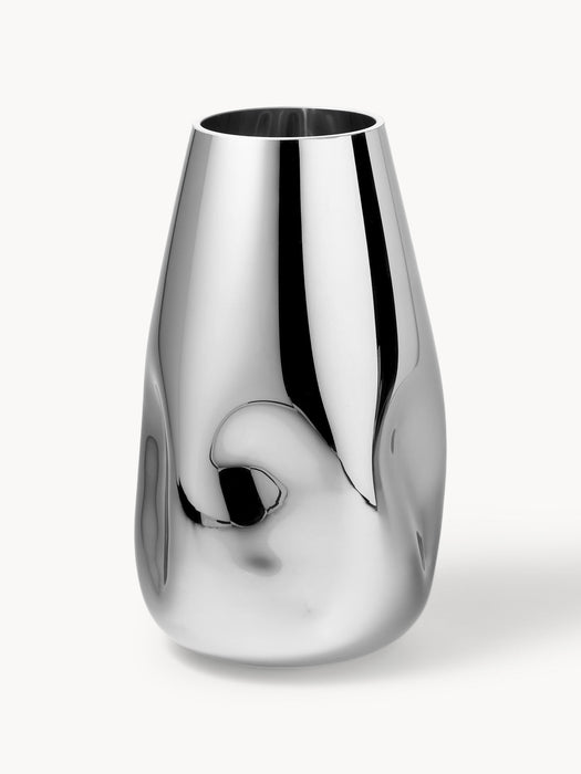 Mirror Mouth-Blown Glass Vase, H 35 cm