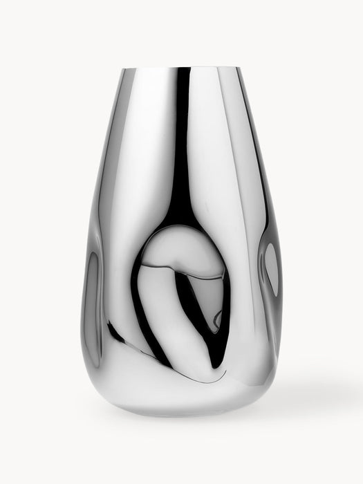 Mirror Mouth-Blown Glass Vase, H 35 cm
