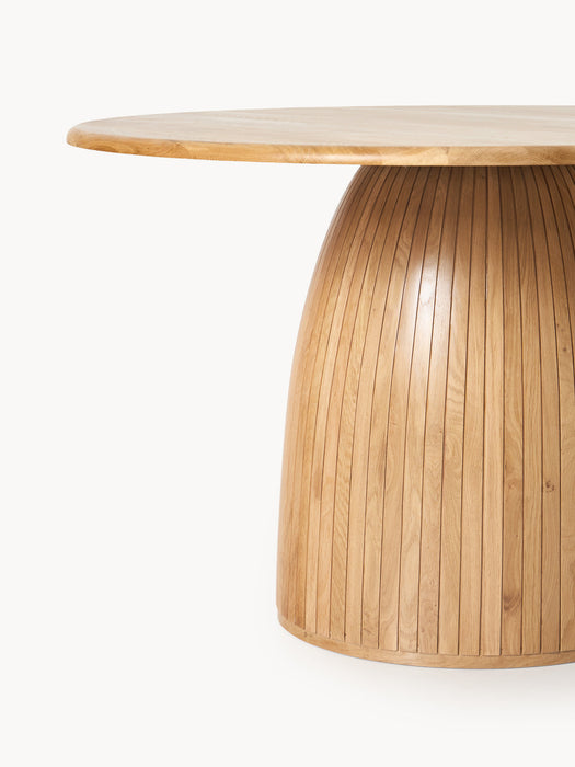 Nelly Round Dining Table with Groove Structure, in various sizes