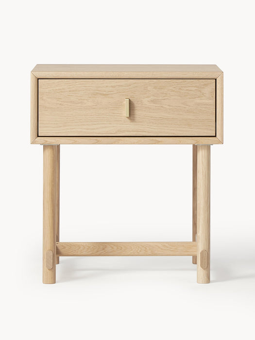 Oak Wood Bedside Table Diana with Drawer