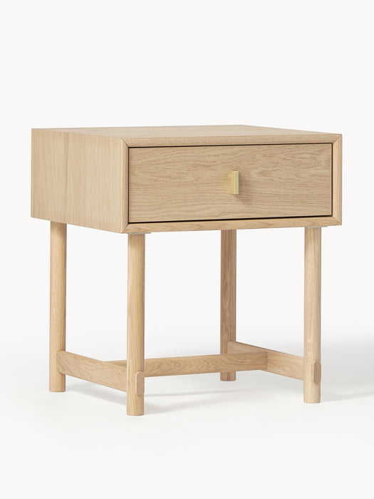 Oak Wood Bedside Table Diana with Drawer