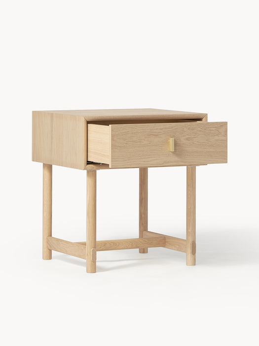 Oak Wood Bedside Table Diana with Drawer