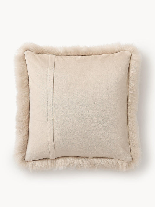 Mathilde Fluffy Faux-Fur Cushion Cover, Smooth