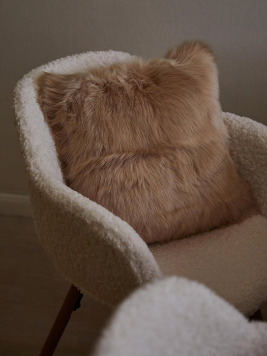 Mathilde Fluffy Faux-Fur Cushion Cover, Smooth