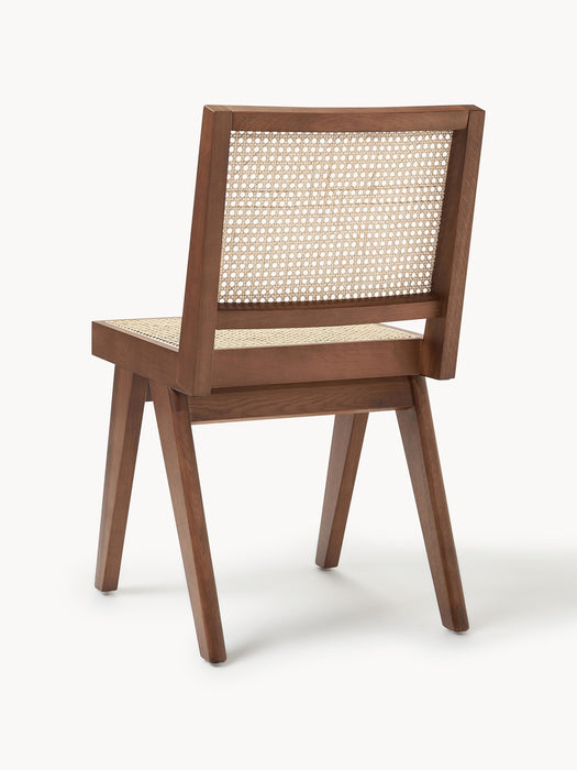 Wooden Dining Chair Sissi with Viennese Wickerwork
