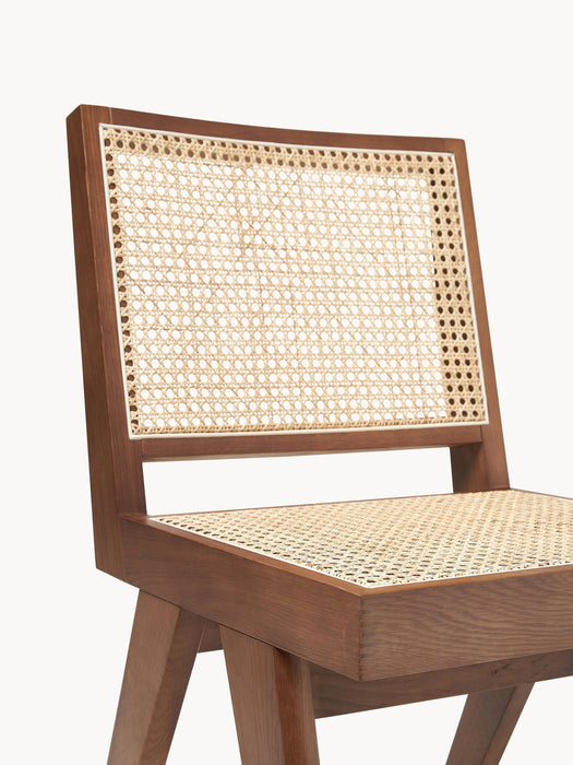 Wooden Dining Chair Sissi with Viennese Wickerwork