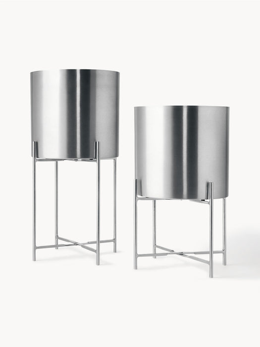 Mina Metal Cover Pots, Set of 2