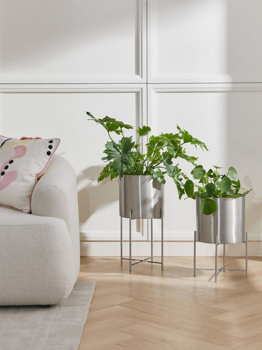 Mina Metal Cover Pots, Set of 2