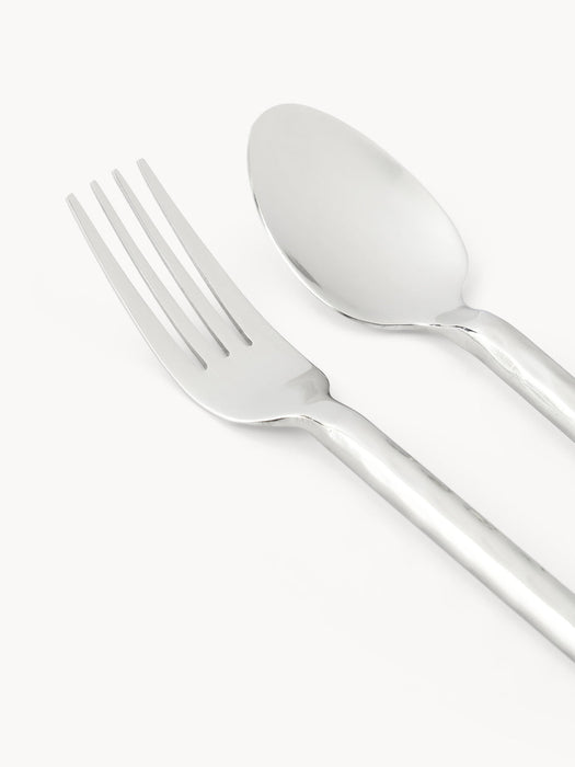 Miles Highly Polished Cutlery Set with Hammered Handles, in various set sizes