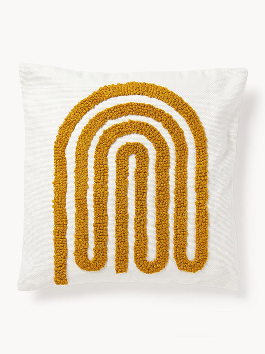 Vahid Embroidered Cotton Cushion Cover with a High-Low Texture