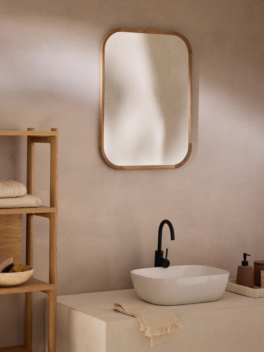 Levan Wall Mirror with Oak Wood Frame