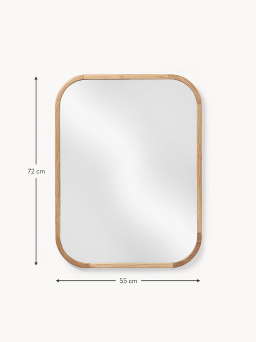 Wall Mirror Levan with Oak Wood Frame