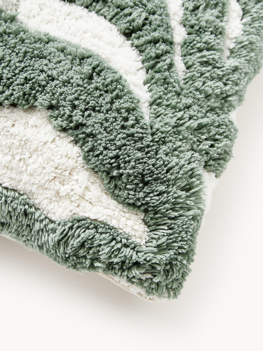 Cotton Cushion Cover Sela with Tufted Plant Motif