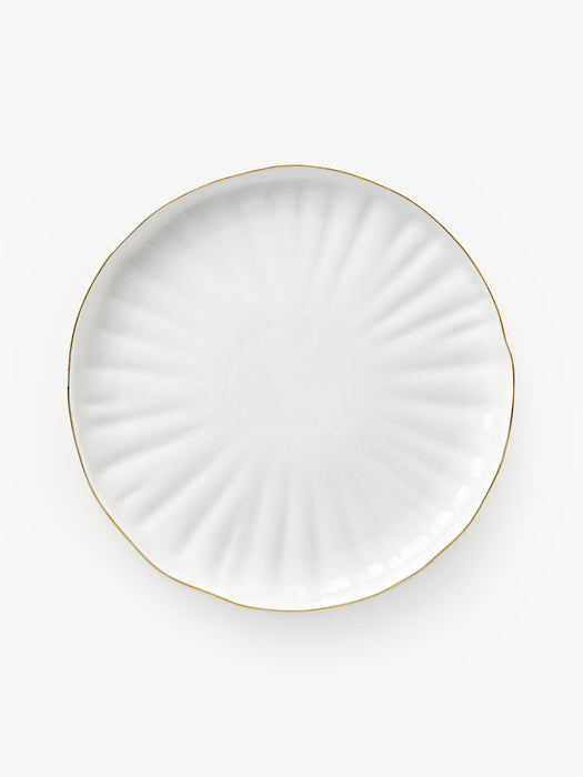 Sali Porcelain Breakfast Set with Embossed Pattern, 4 People, Set of 12