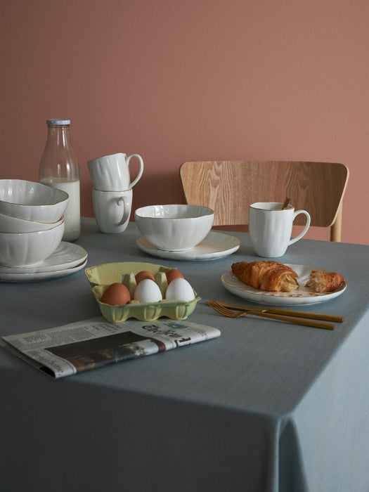Sali Porcelain Breakfast Set with Embossed Pattern, 4 People, Set of 12