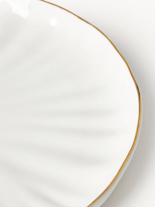 Sali Porcelain Breakfast Set with Embossed Pattern, 4 People, Set of 12