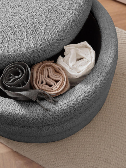 XL Boucl Upholstered Stool Alto with Storage Space