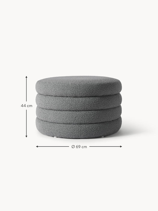 XL Boucl Upholstered Stool Alto with Storage Space
