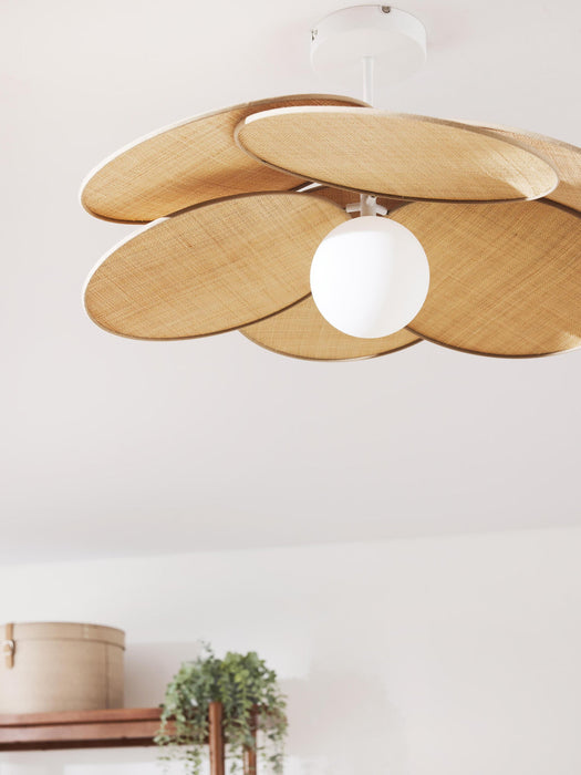 Milani Ceiling Lamp with Natural Fibre Decor