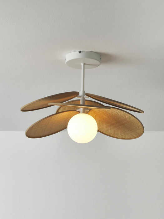 Milani Ceiling Lamp with Natural Fibre Decor