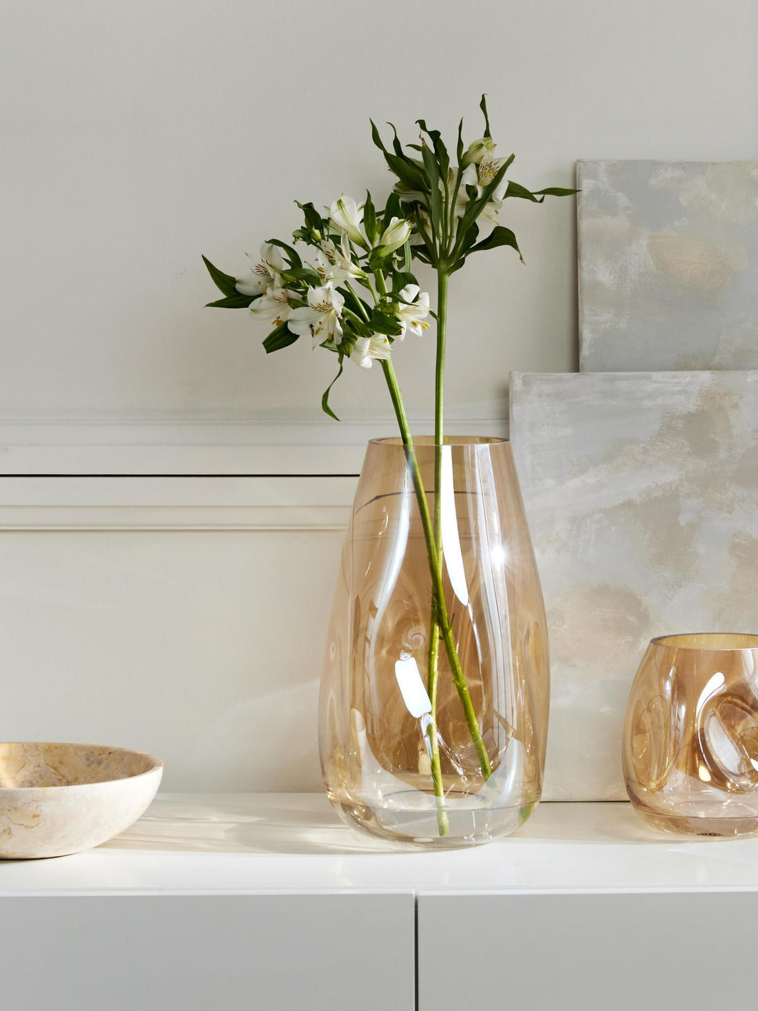 Luster Mouth-Blown Glass Vase, H 35 cm