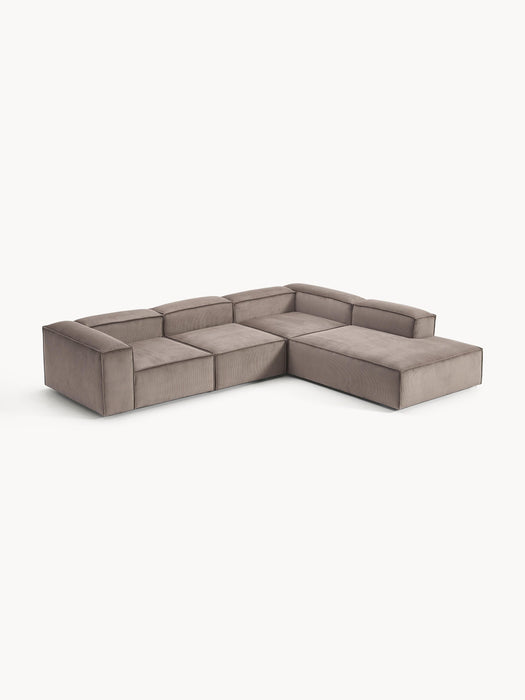 Corduroy Modular Corner Sofa Lennon 4-seater