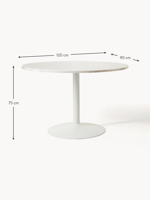 Oval Marble Dining Table Miley 120x90 cm