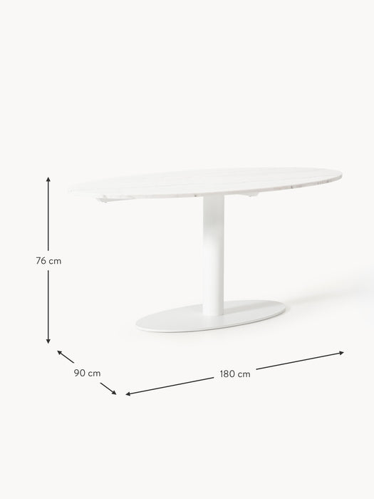 Oval Marble Dining Table Miley 120x90 cm