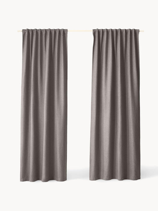 Jensen Opaque Multi-Band Curtains, Set of 2, W 130 cm